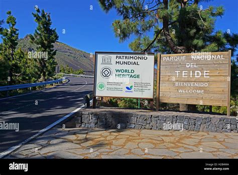 Schild am Teide National Park Eingang Parque Nacional de las Cañadas