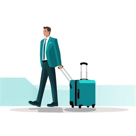 Premium Photo Businessman In Suit Walking With Luggage