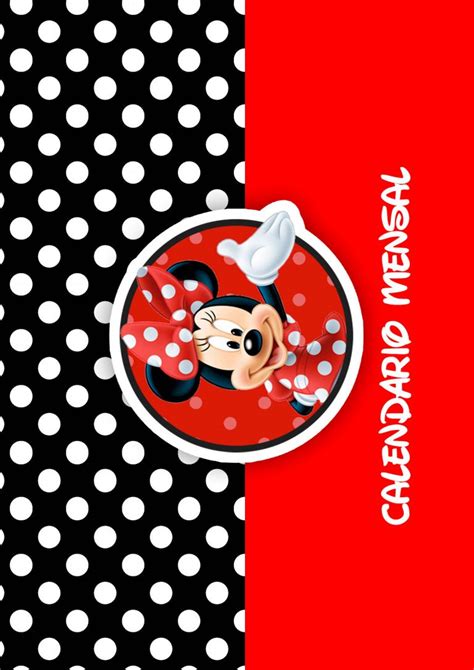 Capa Calendario Mensal Minnie Vermelha Fazendo A Nossa Festa