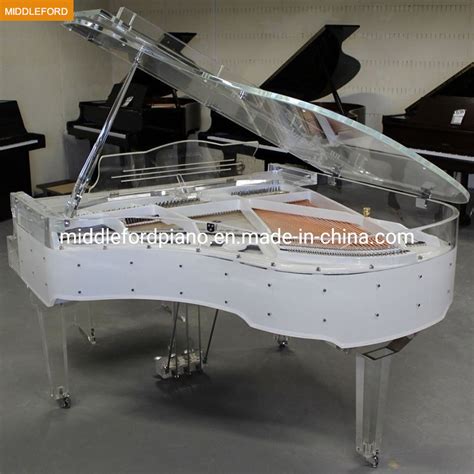 White Frame Crystal Grand Piano Gp A With Led Lights Crystal Grand