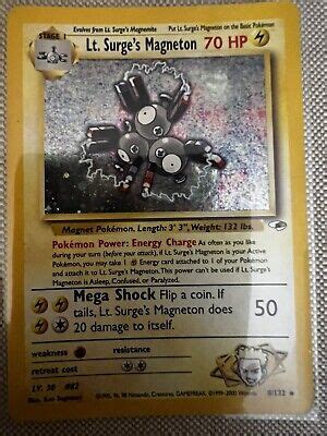 Lt Surge S Magneton Holo Rare Vintage Gym Heroes Wotc Pokemon