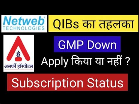 Netweb Ipo Gmp And Subscription Status Asarfi Hospital Ipo Youtube