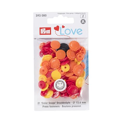 30 Boutons Pressions Color Snaps Love Fleurs Mix Orange Ma Petite