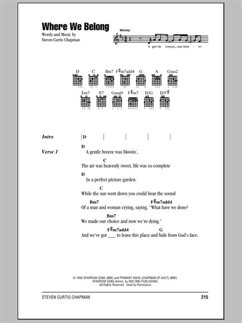 Where We Belong by Steven Curtis Chapman - Guitar Chords/Lyrics ...