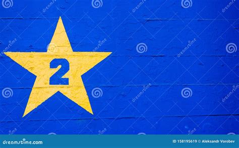 Abstract Background of a Colorful Painted Wall with Star and Number Two ...