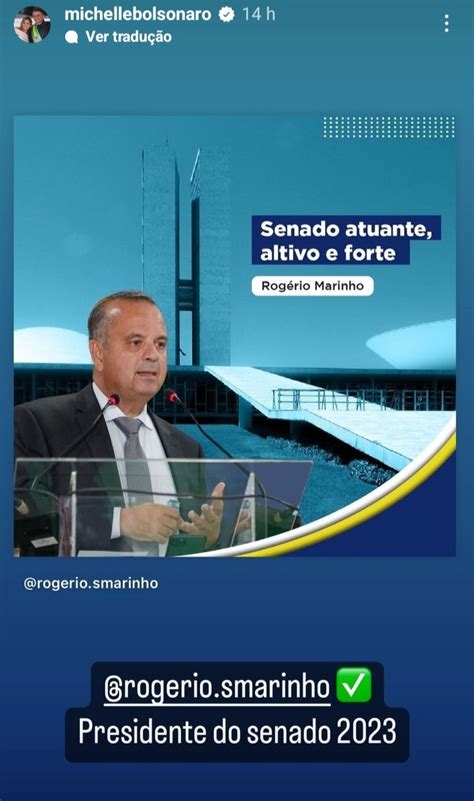 Michelle Bolsonaro sai em defesa de Rogério Marinho na disputa pela