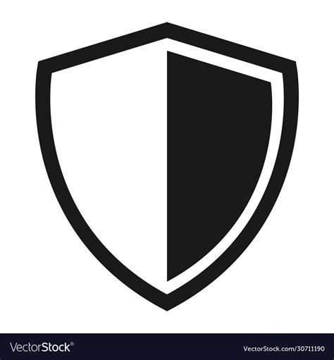 Shield Protect Icon Safety Symbol Defense Logo Vector Image