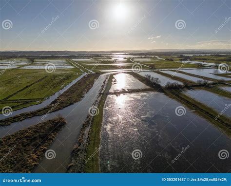 Somerset Levels Flood stock image. Image of flood, clouds - 303201637