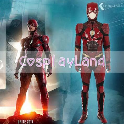 Justice League Flash Cosplay Costume Red Leather Suit Superhero Halloween Costumes For Adult