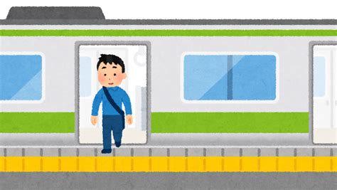 電車の乗り降りをする人のイラスト（男性） かわいいフリー素材集 いらすとや