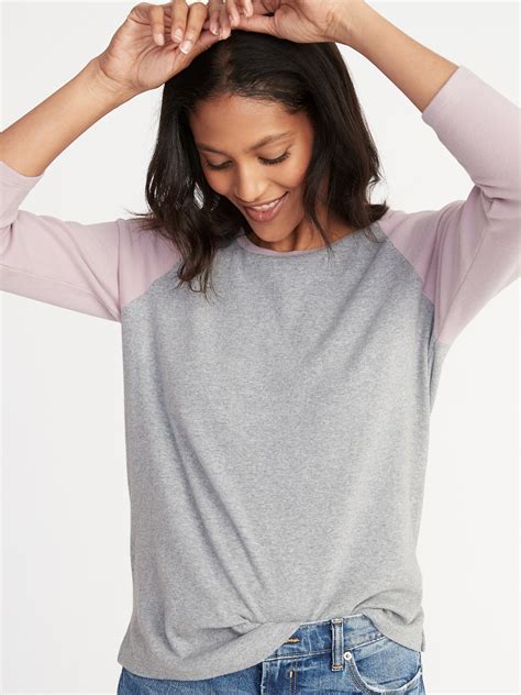 Cozy Rib Knit Raglan Sleeve Tee For Women Old Navy