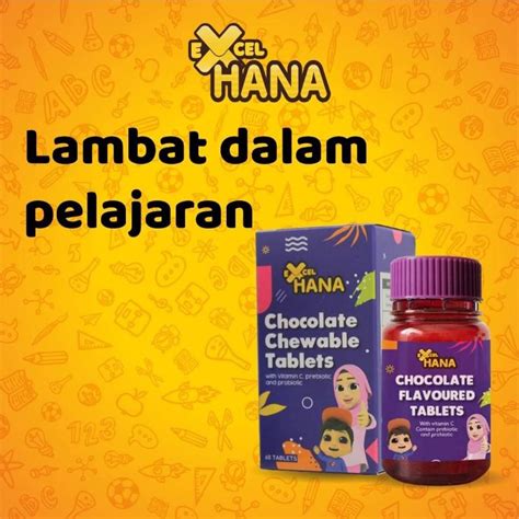 Excel Hana Chocolate Chewable Tablets Dmfk Shopee Malaysia