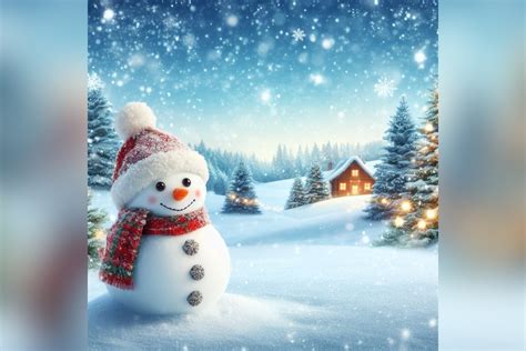 Enchanting Snowman Christmas Background Graphic by Endrawsart · Creative Fabrica