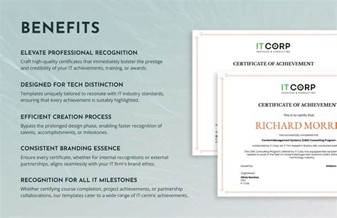 IT Content Management Systems CMS Consulting Certificate Template In