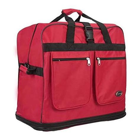 30 36 Rolling Wheeled Duffel Bag Spinner Suitcase Luggage Expandable Red 30