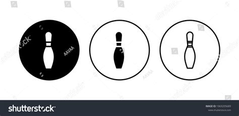 Bowling Icon Set Bowling Ball Pin Stock Vector Royalty Free