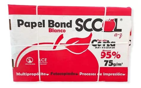 Caja De Hojas Blancas Carta Scool Manzana Roja 5000 Hojas Envío Gratis