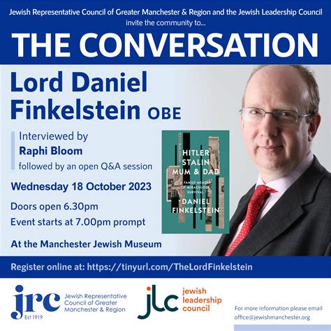 The Conversation With Lord Daniel Finkelstein OBE St Annes Hebrew