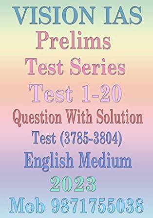 Buy Vision Ias Prelims Test Series To With Solution English