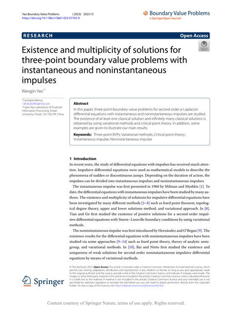 Pdf Existence And Multiplicity Of Solutions For Three Point Boundary