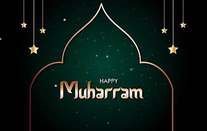 Happy Muharram Typography Elegant Islamic Concept Banner Background