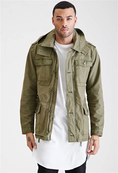 Men Hooded Utility Jacket Forever Lookastic