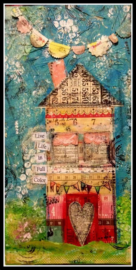 Mixed Media Houses Mixed Media Art Canvas Mixed Media Artwork Mixed