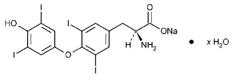 Levothyroxine Sodium Chemical Structure Molecular Formula Reference