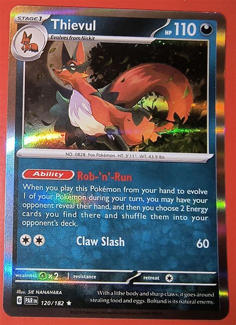 Thievul 120 182 Paradox Rift Reverse Holo Rare Pokemon NM MINT EBay