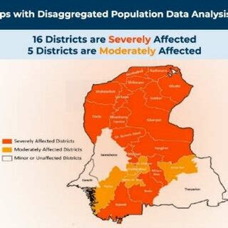 Map of Sindh showing districts severely and moderately affected during ...