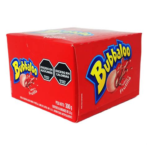 Bubbaloo Chicle Globo Relleno Sabor Frutilla 5 G 60 Chicles