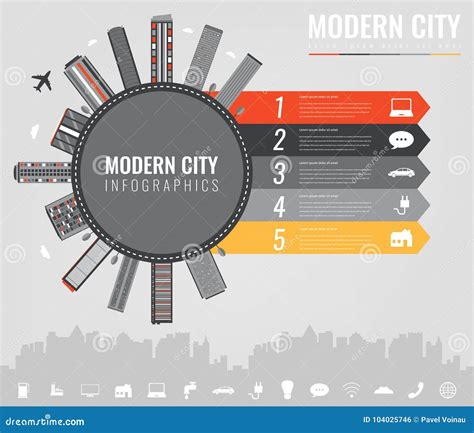 City Infographic Elements Modern City Infographics Smart City