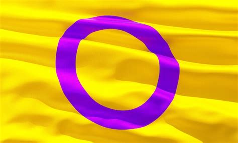 Bandeira intersex closeup vista de fundo para o mês do orgulho lgbtqia