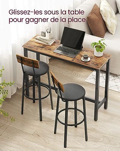 Vasagle Tabourets De Bar Polyur Thane Repose Pieds Montage Facile