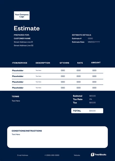 Free Roofing Estimate Template Freshbooks