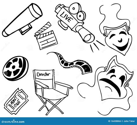 Movie Item Doodles Royalty Free Stock Image - Image: 16438866