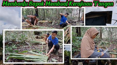 MENGOLAH DAUN SERDANG UNTUK PERSIAPAN ATAP PONDOK DI LAHAN BARUJALAN