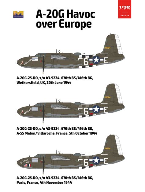 Models World War II 1 32 Scale A 20G Havoc Over Europe 01E039