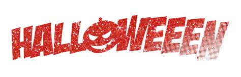 Red glitter word halloween on transparent background. Halloween icon ...