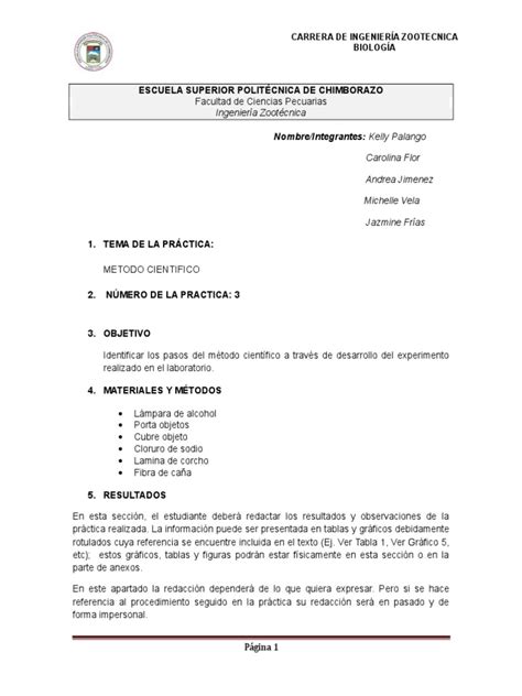 Formato Para Informe De Laboratorio Pdf Teoría Hipótesis