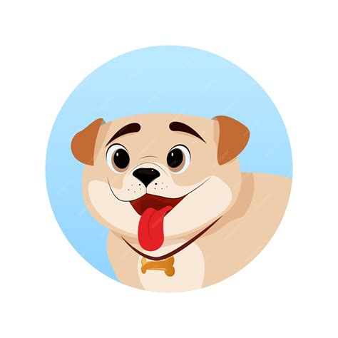 Premium Vector | Flat dog avatar illustration. Cute dog.