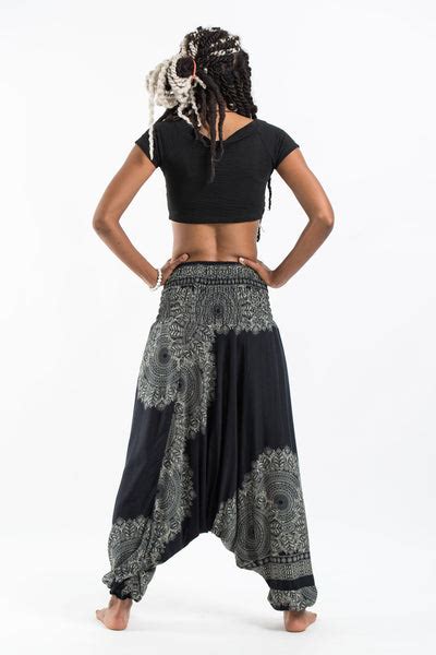 Floral Mandalas Jumpsuit Harem Pants In Black