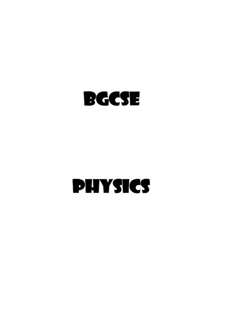 Bgcse Physics | PDF 