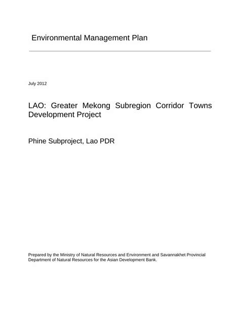 PDF LAO Greater Mekong Subregion Corridor Towns Development