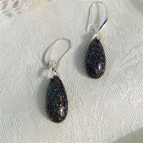 Серьги из эпоксидной смолы "Индиго"