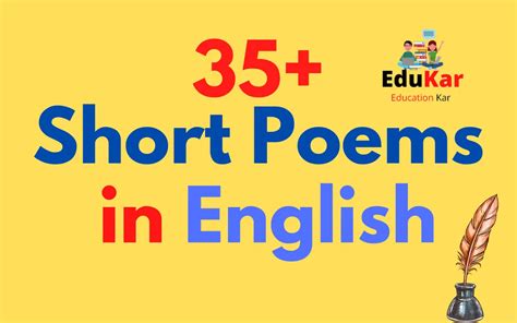 35 Short Poems In English Edukar India