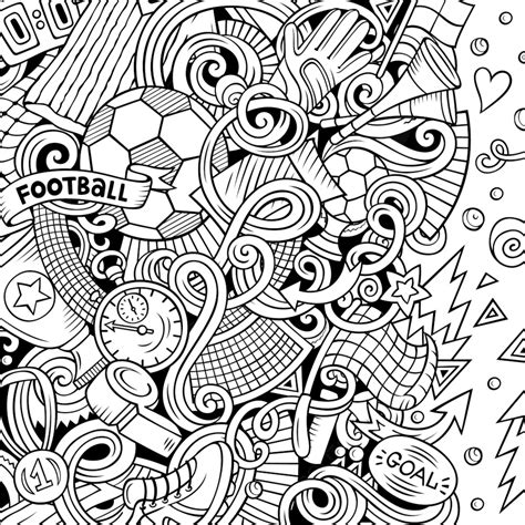 Cartoon Vector Doodles Soccer Frame Background, Ball, Vector, Field Background Image And ...