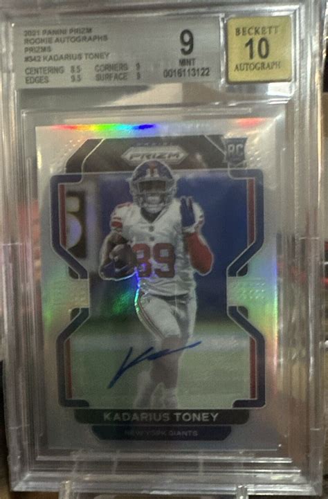 2021 Panini Prizm Kadarius Toney SILVER AUTO Prizm Rookie RC BGS 9 10