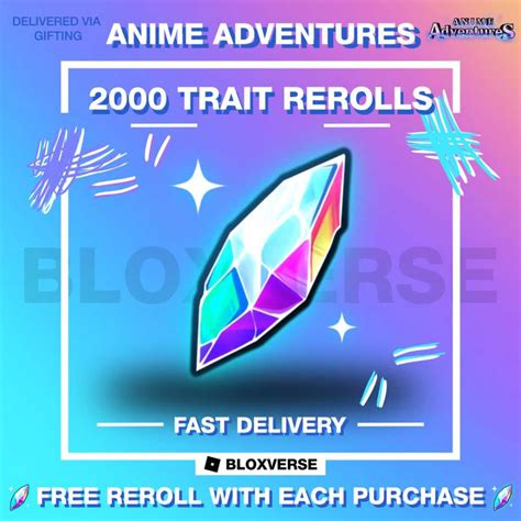 CHEAPEST Anime Adventures AA 2000x Trait Reroll Gift Trusted And