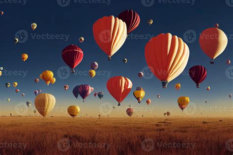 Illustration Of Hot Air Balloons In The Sky Stock Photo At Vecteezy
